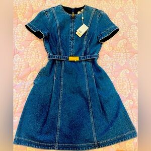Tory Burch Nadia Dress, Triple Wash Denim Size 0